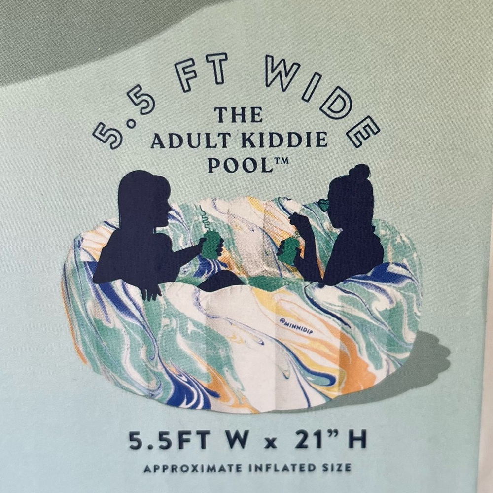 MINNIDIP Designer Inflatable 5.5’ Pool- NWT- Watercolor Swirl
